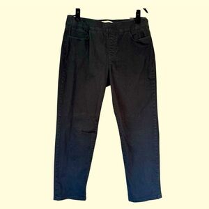 Soft Surroundings Pull On Black Denim Capris - LG -